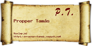 Propper Tamás névjegykártya